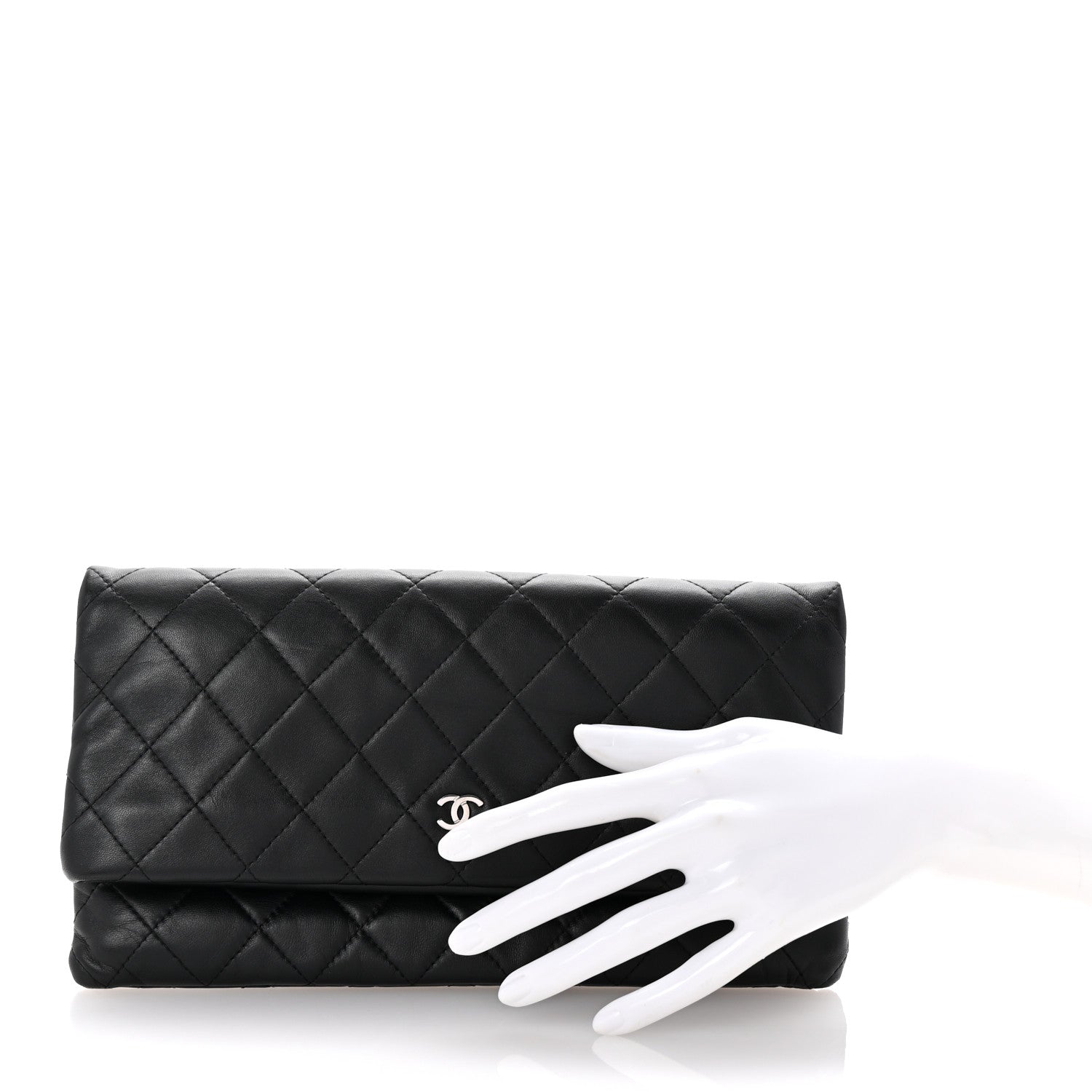Chanel Lambskin Quilted CC Beauty Clutch Black 2 of 7
