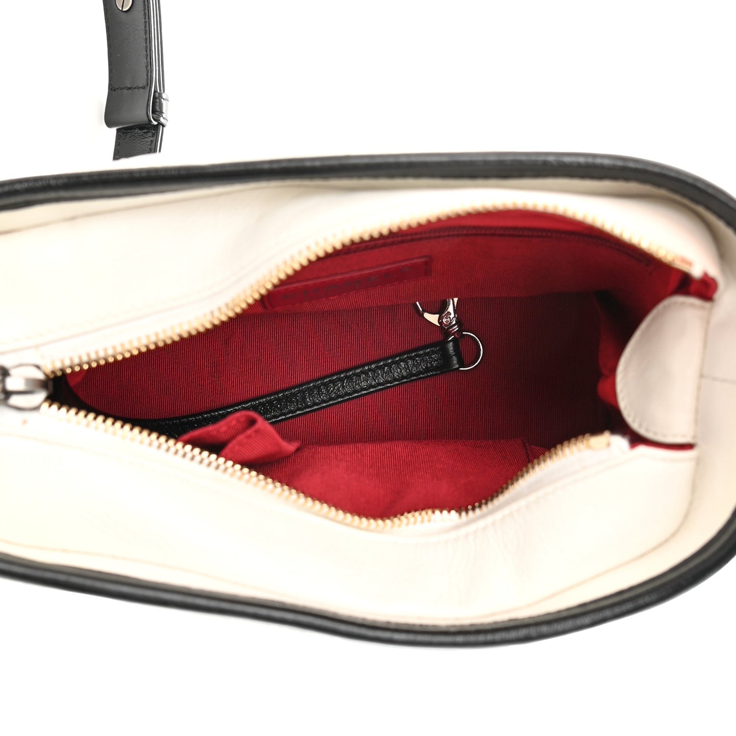 Aged Calfskin Quilted Small Gabrielle Hobo Black White