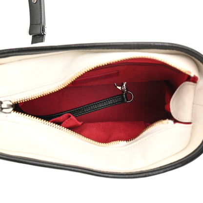 Chanel Aged Calfskin Quilted Small Gabrielle Hobo Black White 5 of 19
