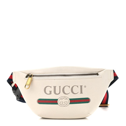 Gucci Grained Calfskin Small Logo Belt Bag White 1 of 9