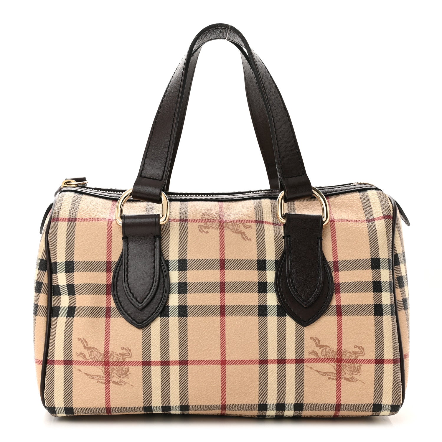Burberry Haymarket Check Small Chester Bowling Bag Chocolate 1 of 10