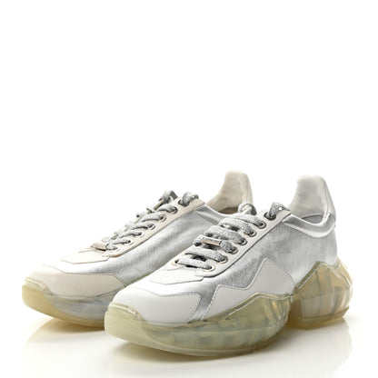 Jimmy Choo Metallic Calfskin Womens Diamond F Low Top Sneaker 39 White Silver 3 of 11