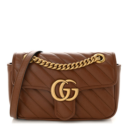 Gucci Azalea Calfskin Matelasse Diagonal Mini GG Marmont Shoulder Bag Cuir 1 of 10