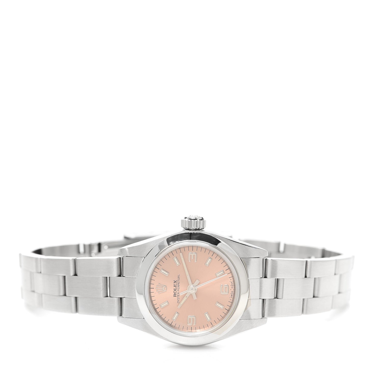 Stainless Steel 24mm Oyster Perpetual Watch Pink 67180
