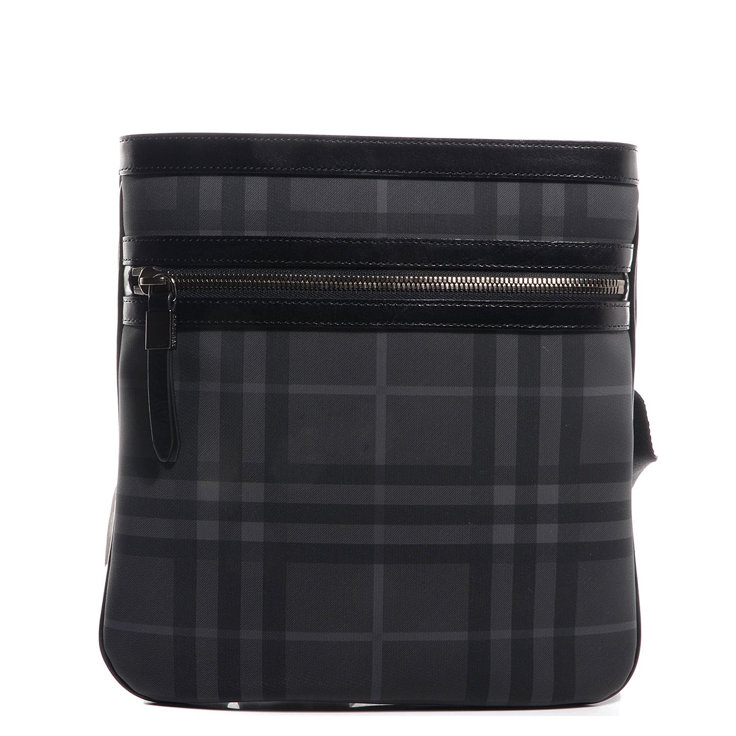 London Check Turin Flat Crossbody Messenger Bag Charcoal