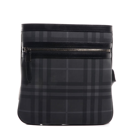 Burberry London Check Turin Flat Crossbody Messenger Bag Charcoal 1 of 10