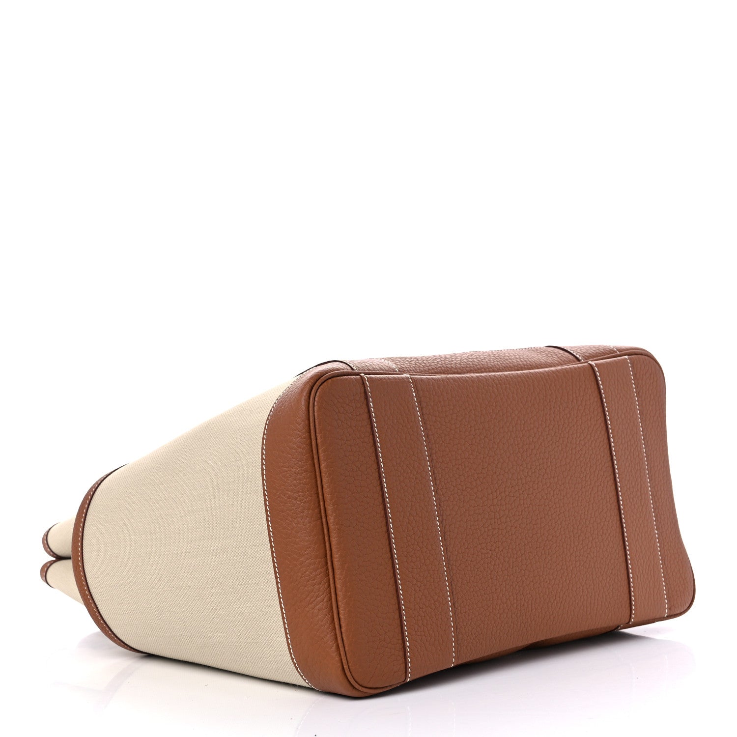 Hermes Toile Militaire Negonda Vertical Pockets Garden Party Beton Gold 4 of 9