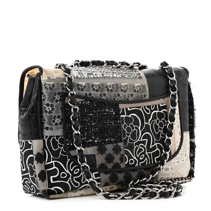 Chanel PVC Tweed Patchwork Jumbo Single Flap Black 3 of 14