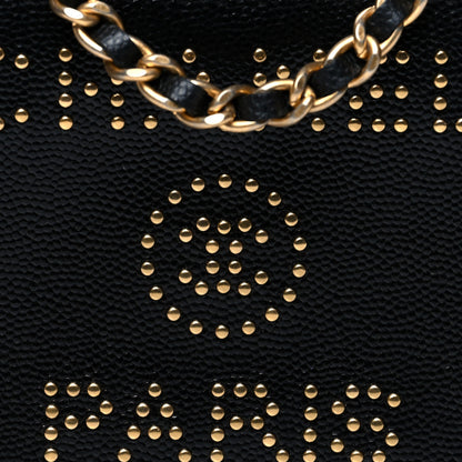 Chanel Caviar Studded Small Deauville Clutch With Chain Black 10 of 11