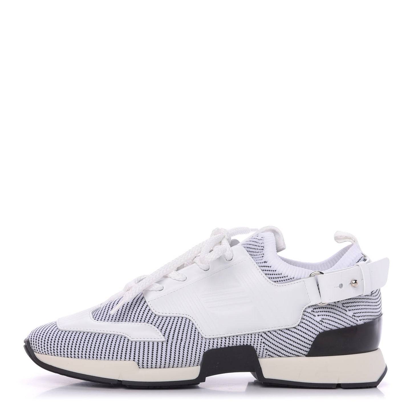 Calfskin Womens Athlete Sneakers 37 White Multicolor
