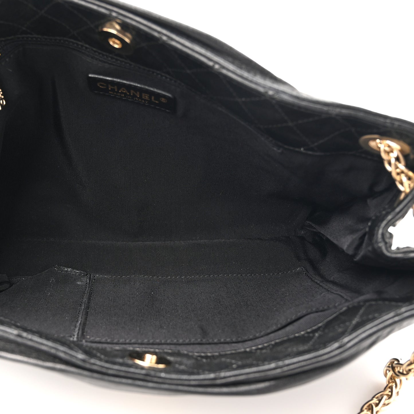 Lambskin Pleated Shoulder Bag Black