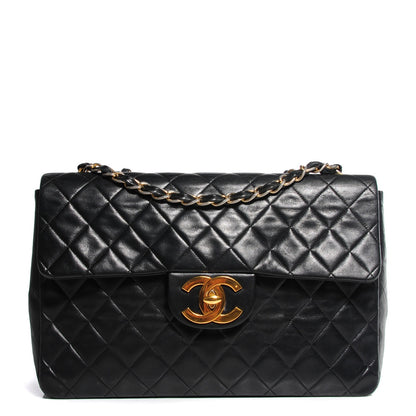 Chanel Lambskin Quilted XL Jumbo Flap Black 1 of 10