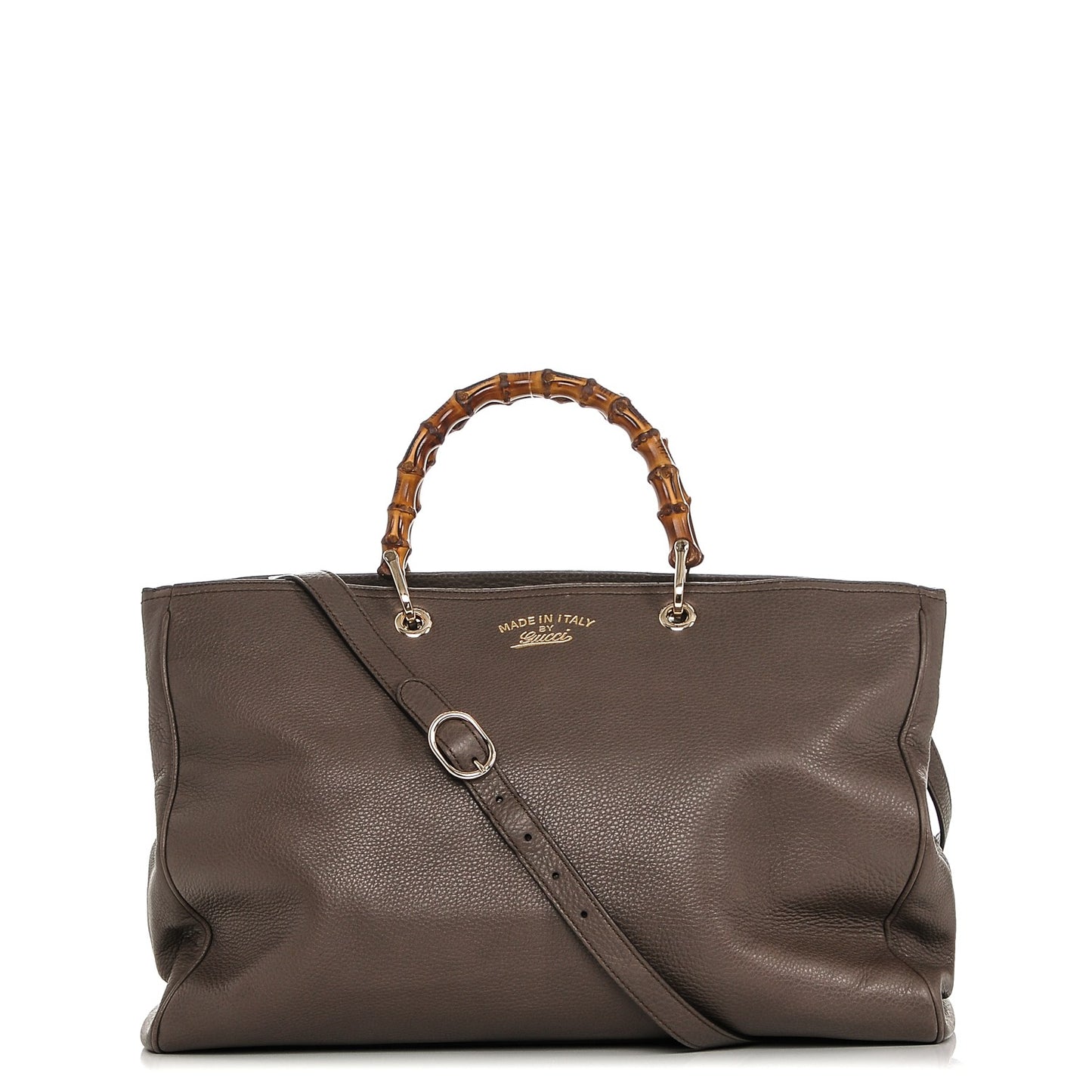 Calfskin Large Bamboo Shopper Tote Grey Field