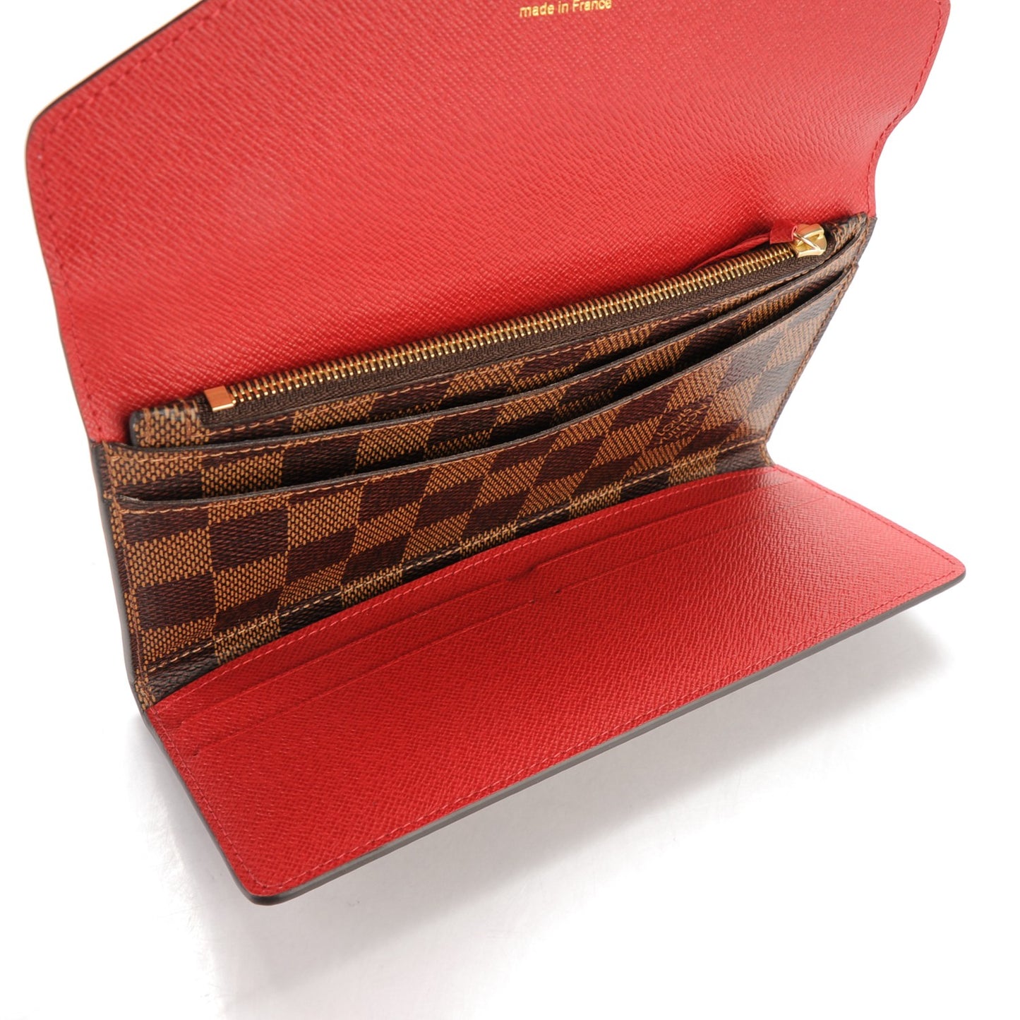 Damier Ebene Josephine Wallet Red