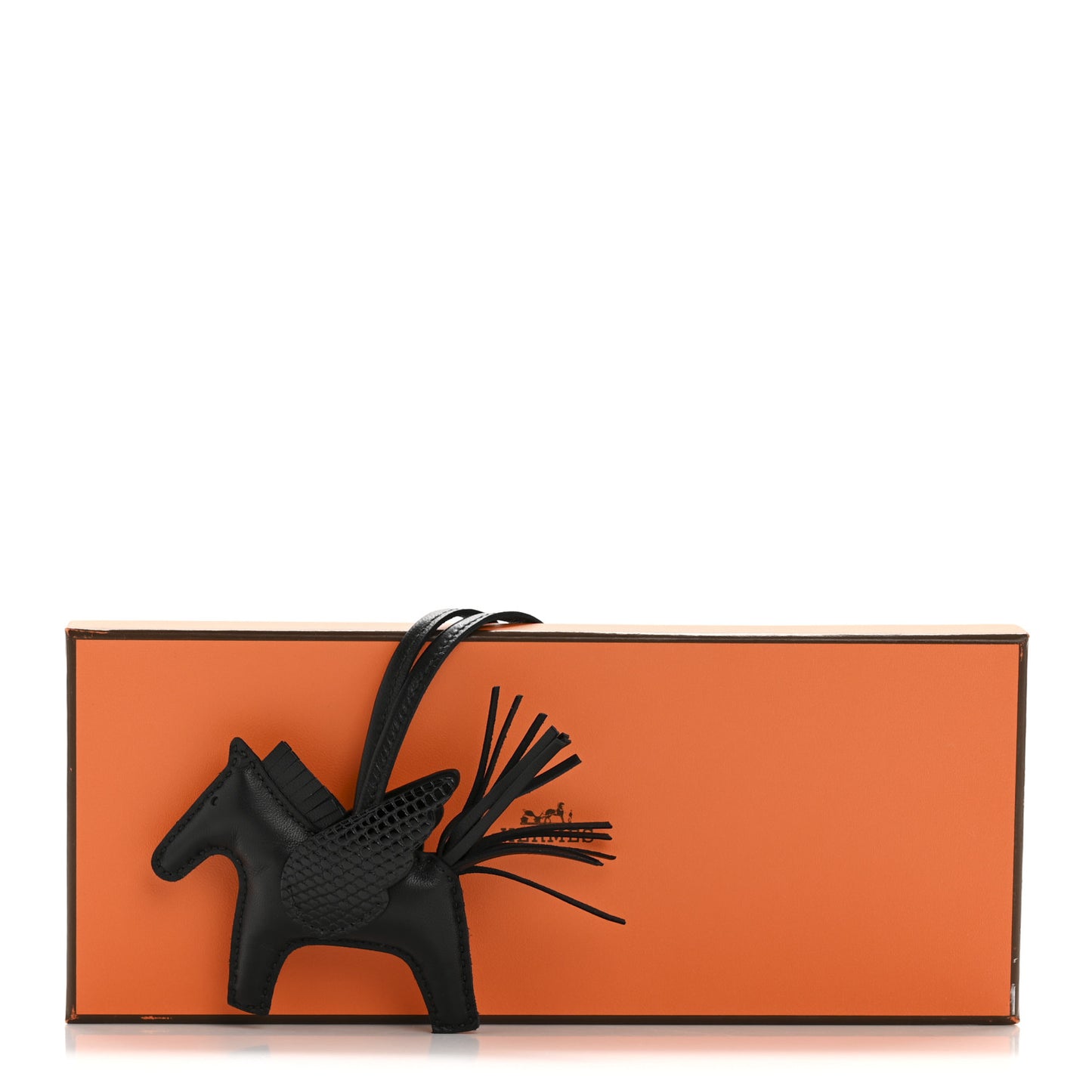 Milo Lambskin Lizard Touch Grigri Rodeo Pegase Horse Bag Charm PM So Black