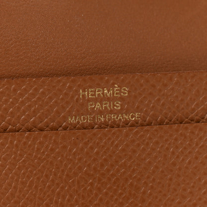 Hermes Epsom Bearn Card Holder Wallet Gold 5 of 6