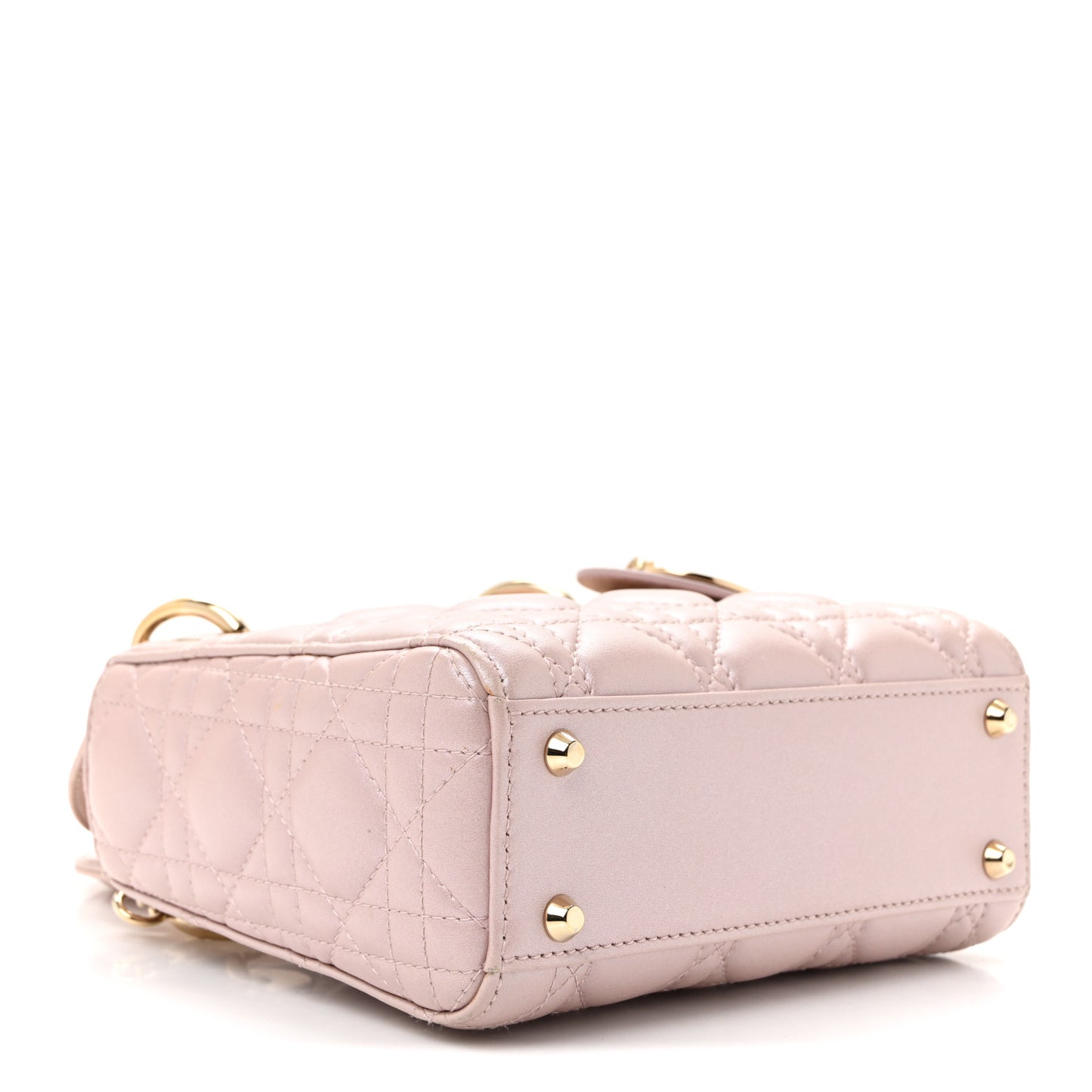 Metallic Lambskin Cannage Mini Lady Dior Lotus