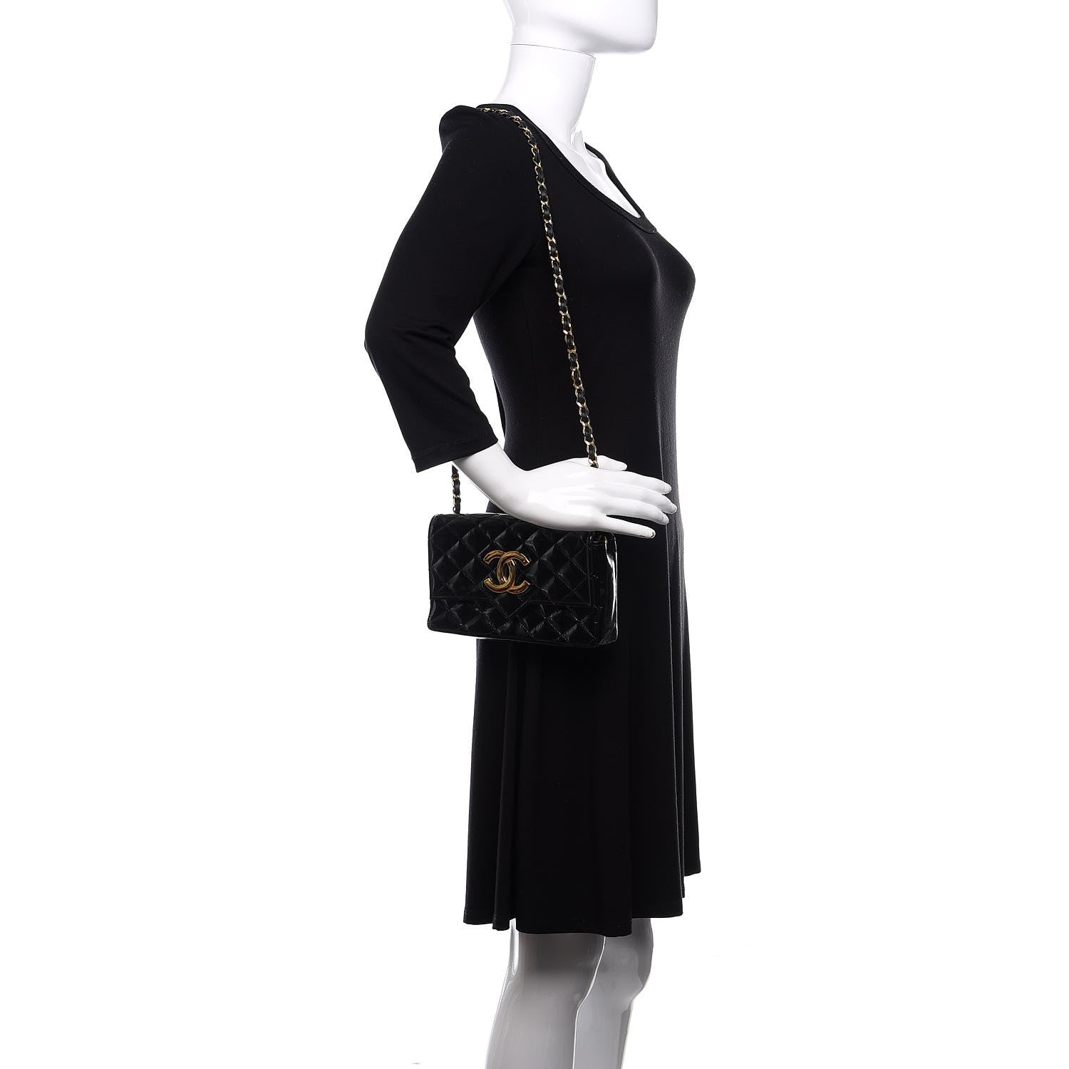 Chanel Glazed Calfskin Small CC Flap Black 2 of 12