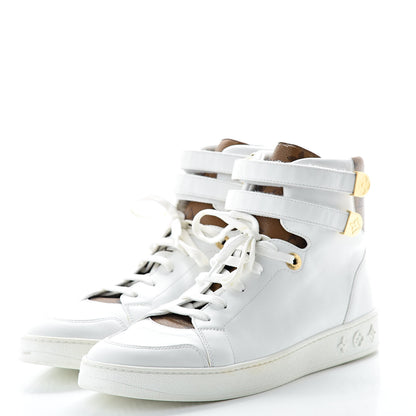 Louis Vuitton Calfskin Reverse Monogram Boombox High Top Sneakers 38.5 White 3 of 16