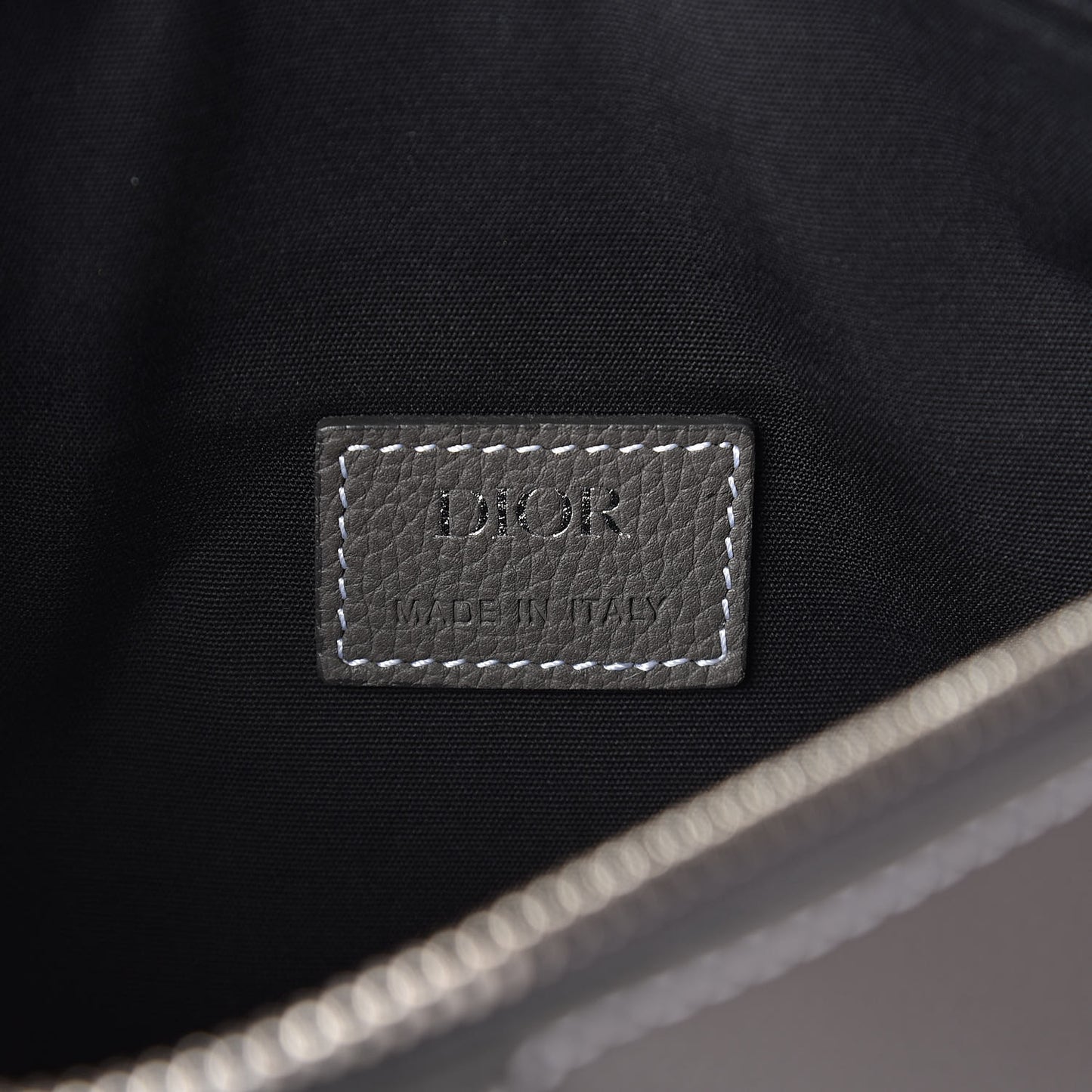 Grained Calfskin Kim Jones Saddle Bag Grey