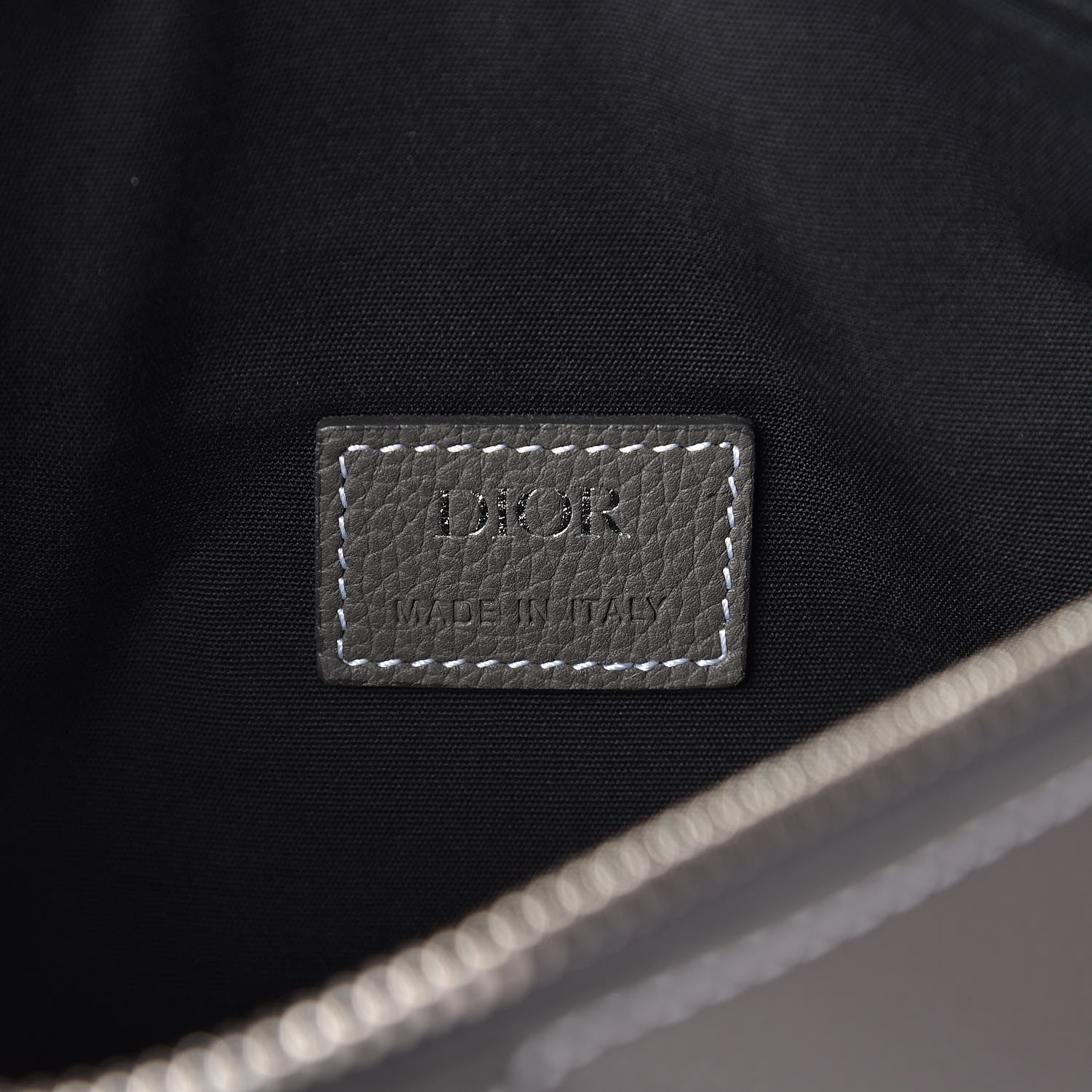 Christian Dior Grained Calfskin Kim Jones Saddle Bag Grey 8 of 8