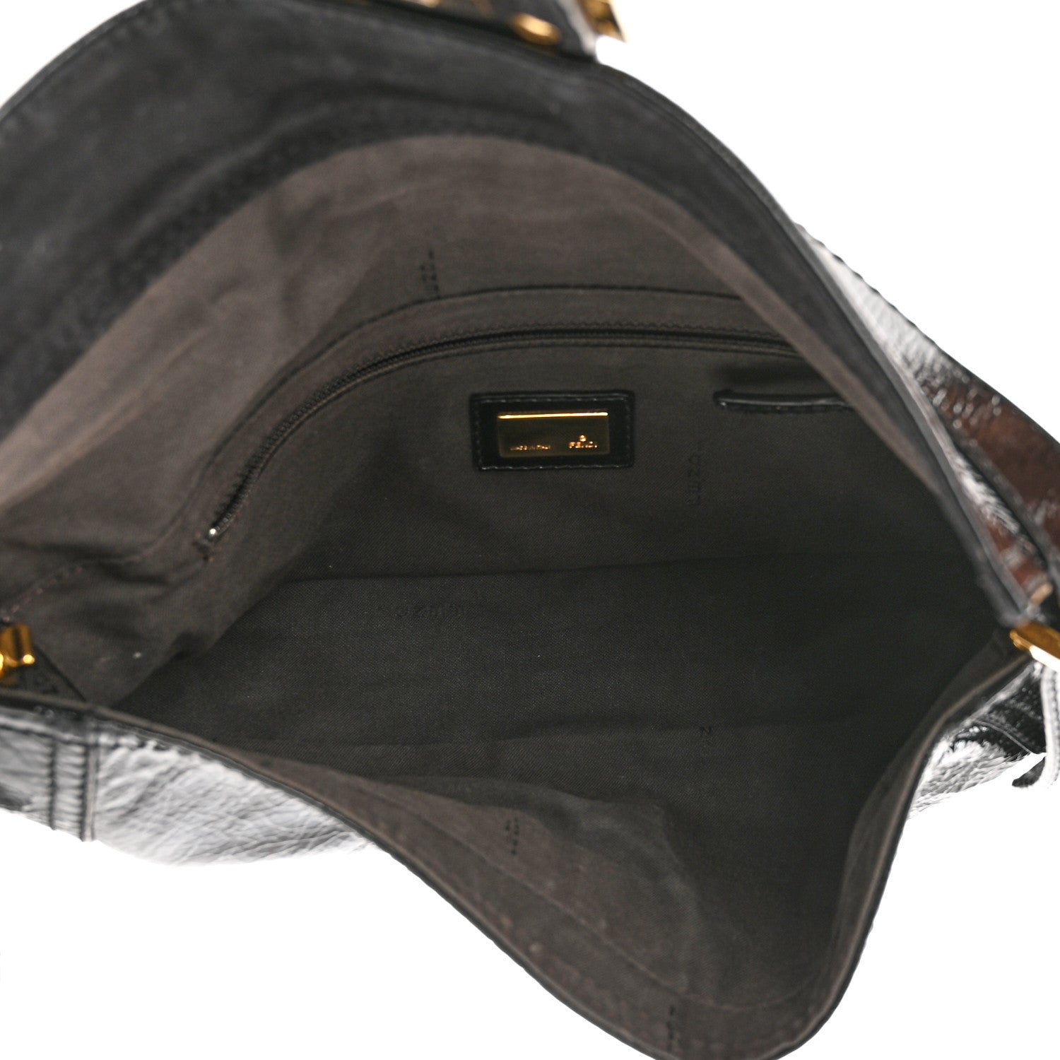 Fendi Vitello Naplak Medium Convertible Baguette Black 4 of 11