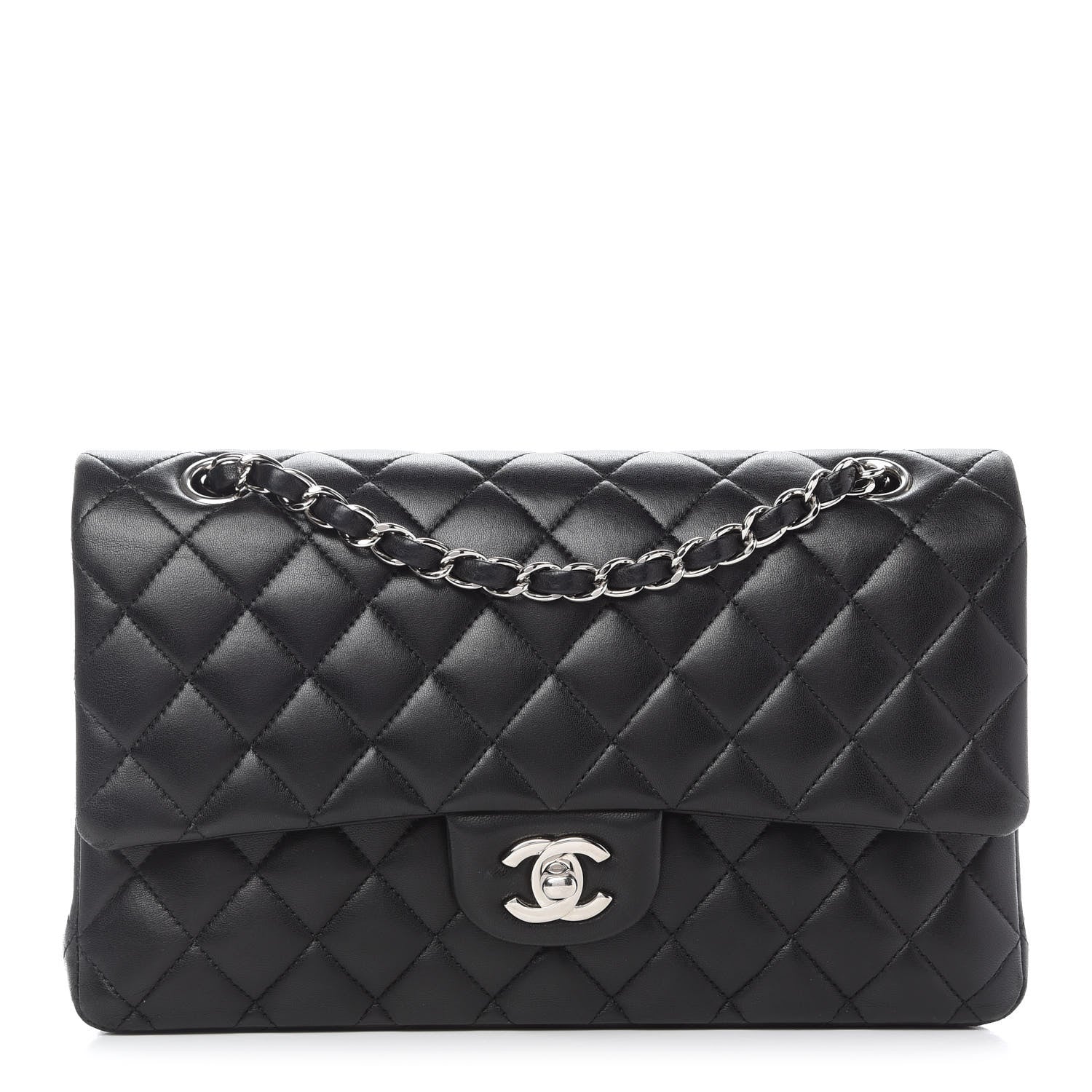 Chanel Lambskin Quilted Medium Double Flap Black 1 of 14