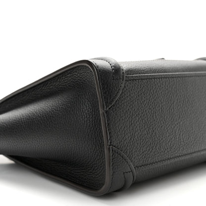 Celine Drummed Calfskin Nano Luggage Black 8 of 9