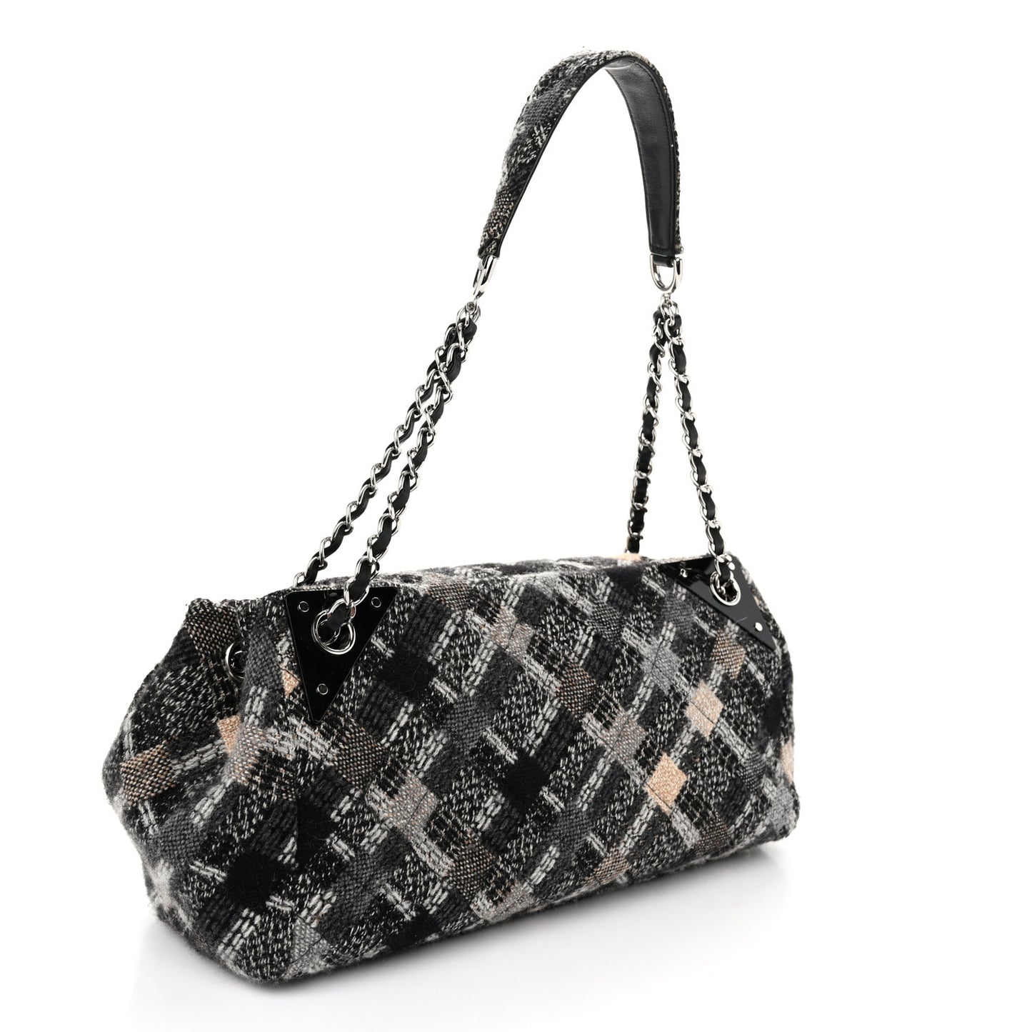 Woven Tweed CC Flap Dark Grey