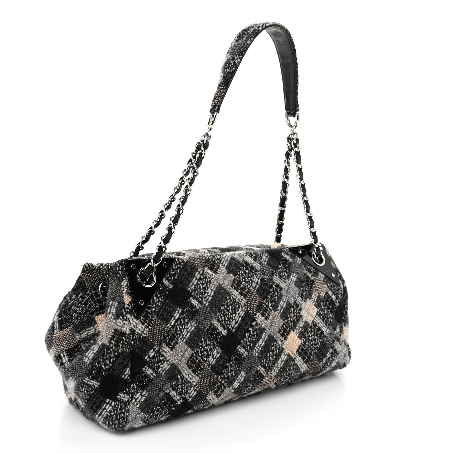 Chanel Woven Tweed CC Flap Dark Grey 3 of 10