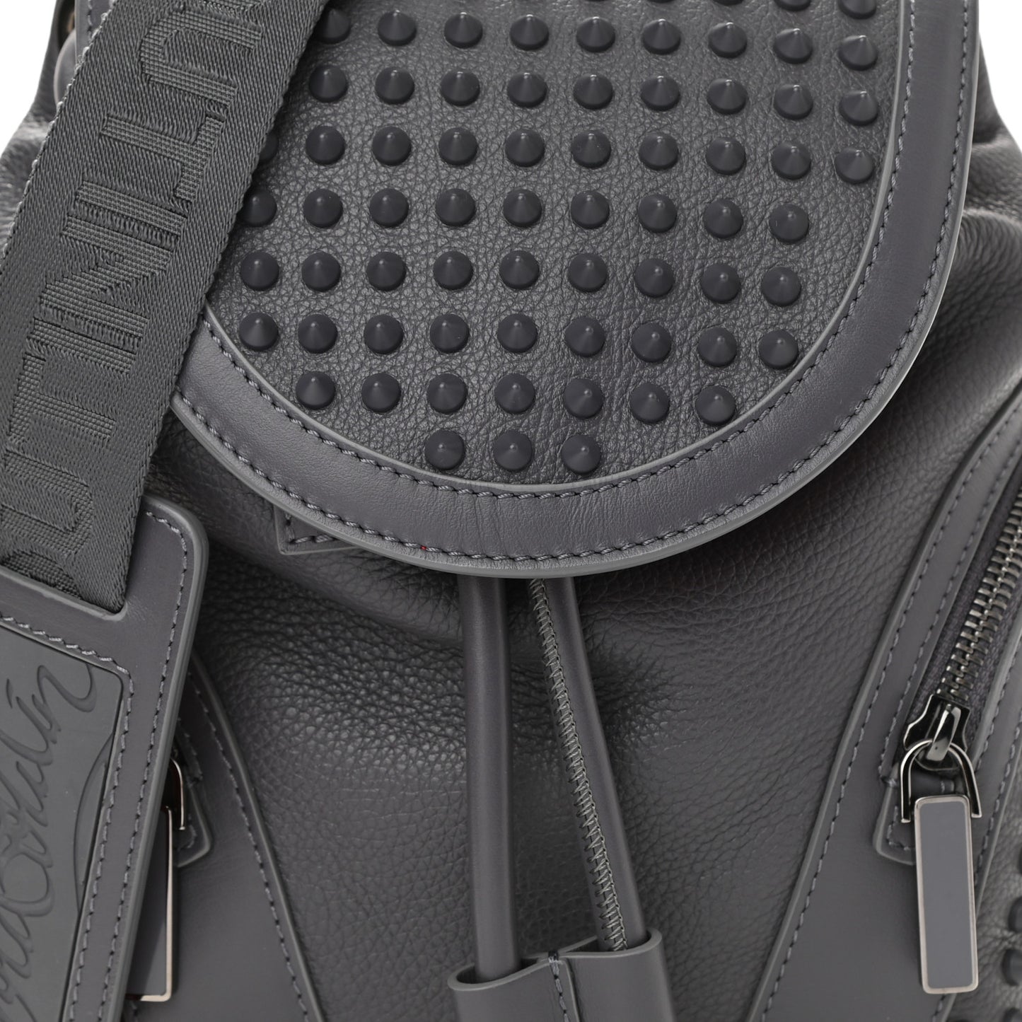Calfskin Spiked Small Explorafunk Backpack Grey
