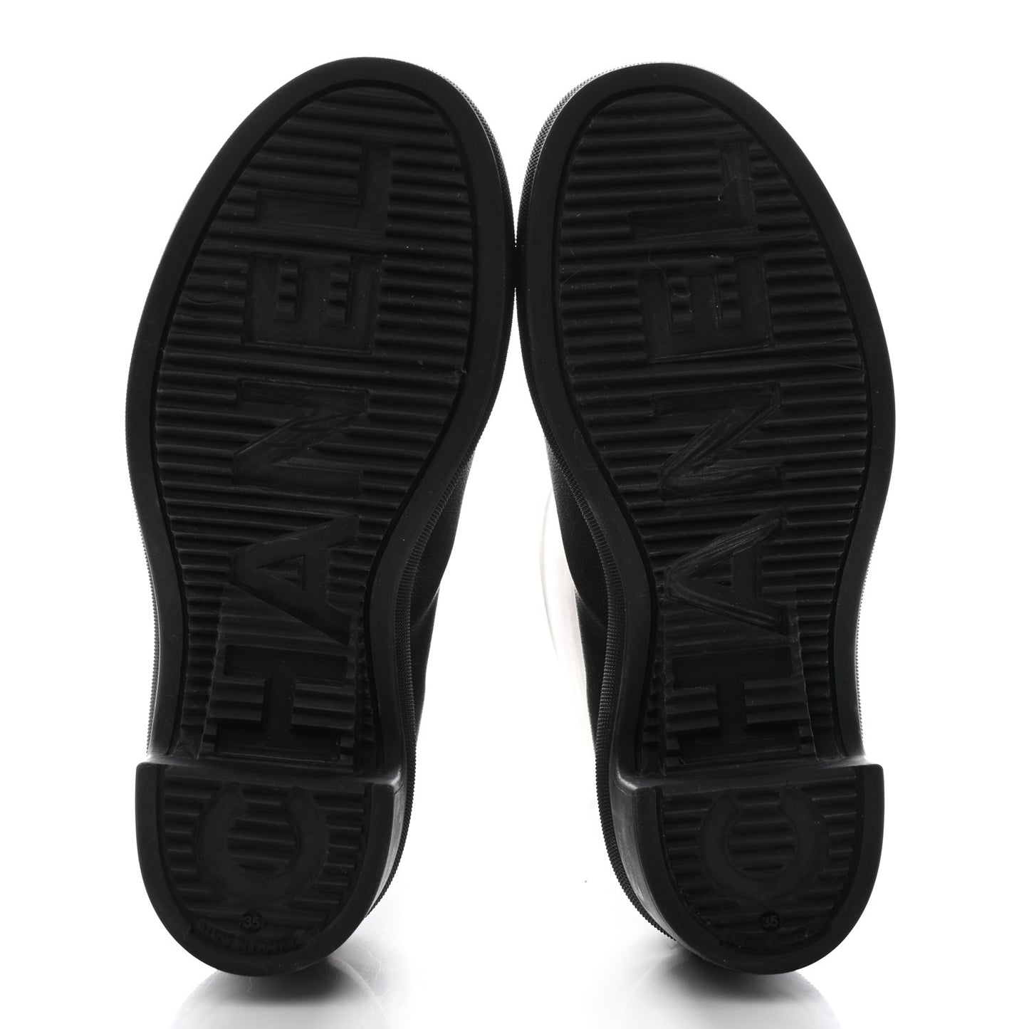 Rubber Logo Rain Boots 35 Black White