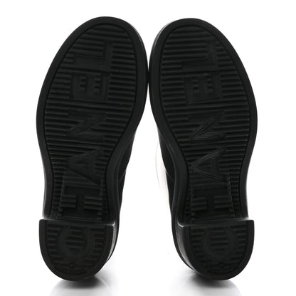 Chanel Rubber Logo Rain Boots 35 Black White 6 of 12