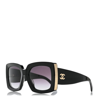 Chanel Acetate Rectangle Sunglasses 5435 Black 1 of 7