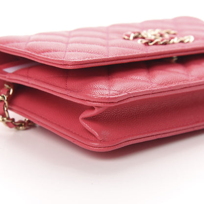 Chanel Caviar Quilted French New Wave Chain CC Wallet On Chain WOC Pink 10 of 12