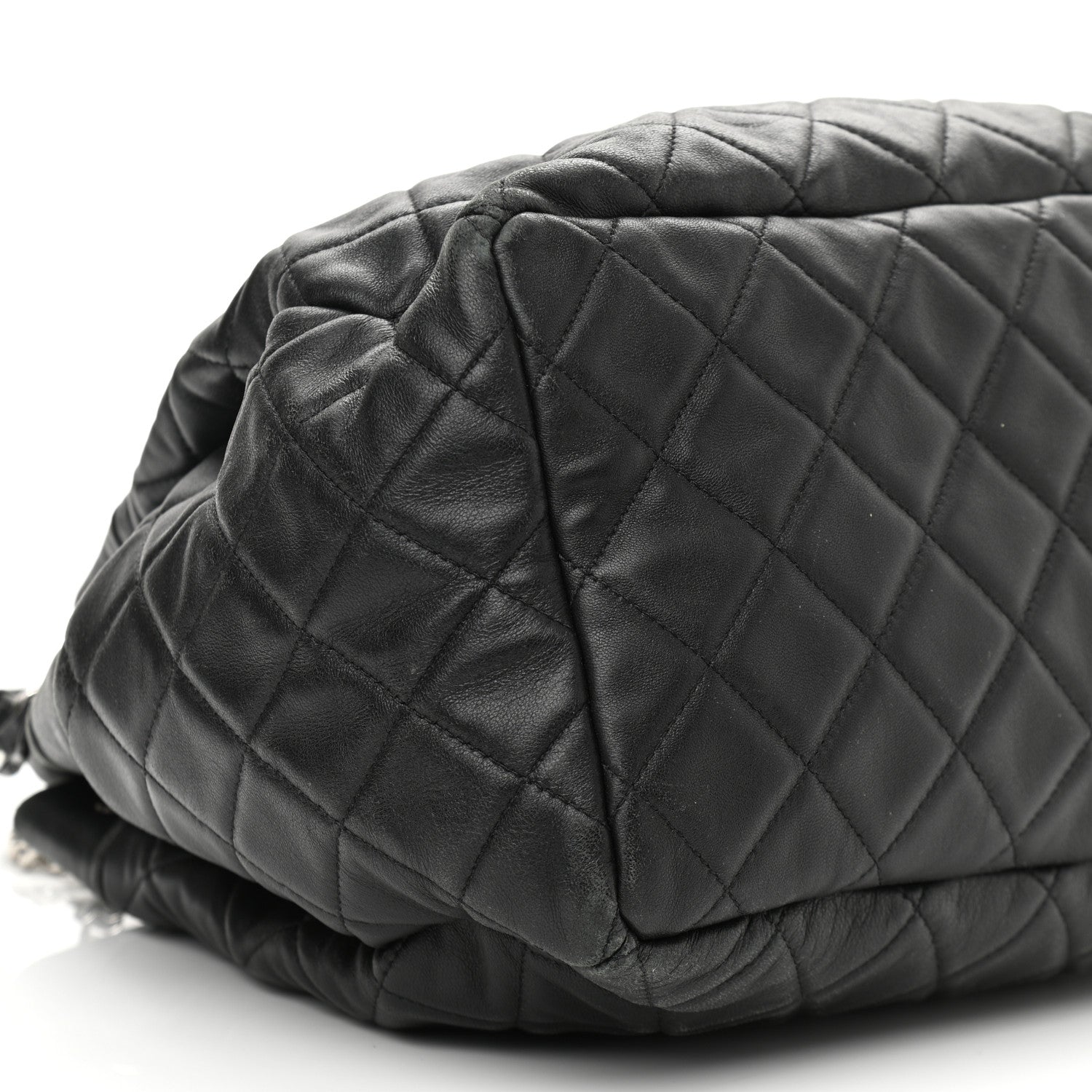 Chanel Lambskin Quilted CC Chain Bucket Bag Black 9 of 16