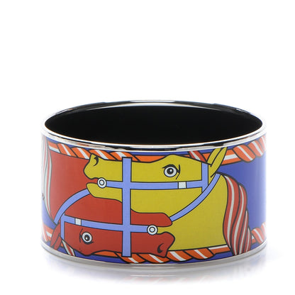 Hermes Enamel Printed Quadrige Extra Wide Bracelet 70 1 of 5