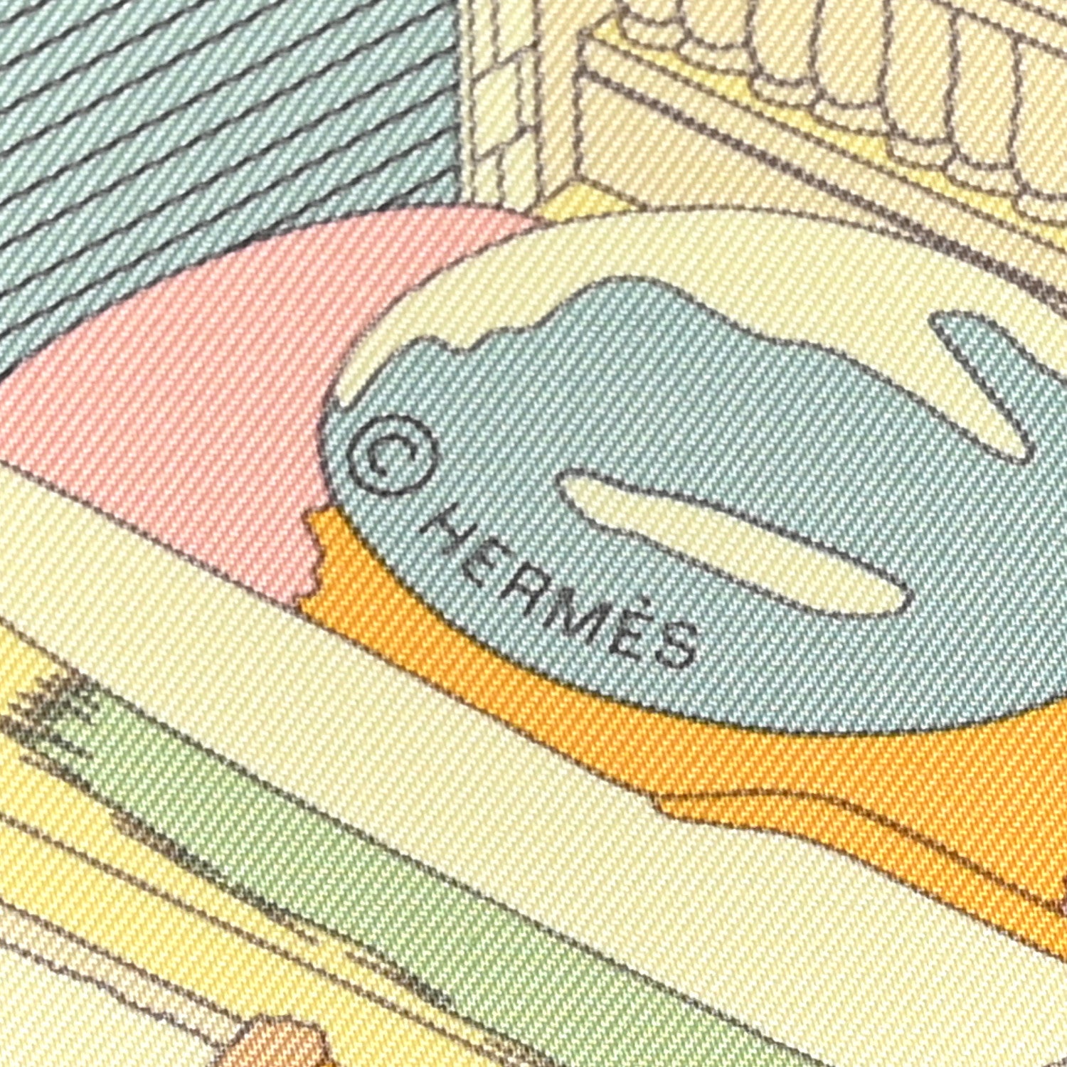 Hermes Silk On The Beach Scarf 90 Jaune Soufre Aqua 2 of 6