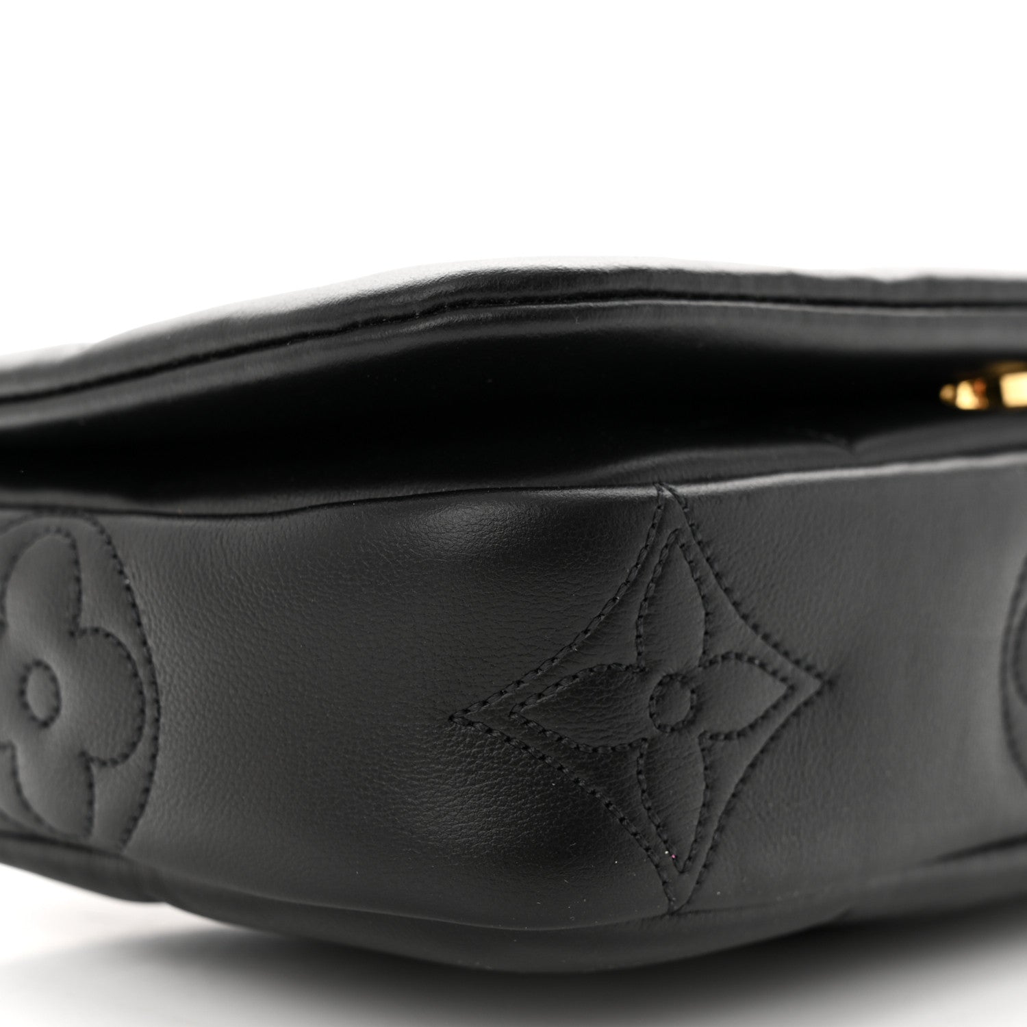 Louis Vuitton Calfskin Bubblegram Wallet On Strap Black 8 of 9