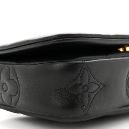 Louis Vuitton Calfskin Bubblegram Wallet On Strap Black 8 of 9