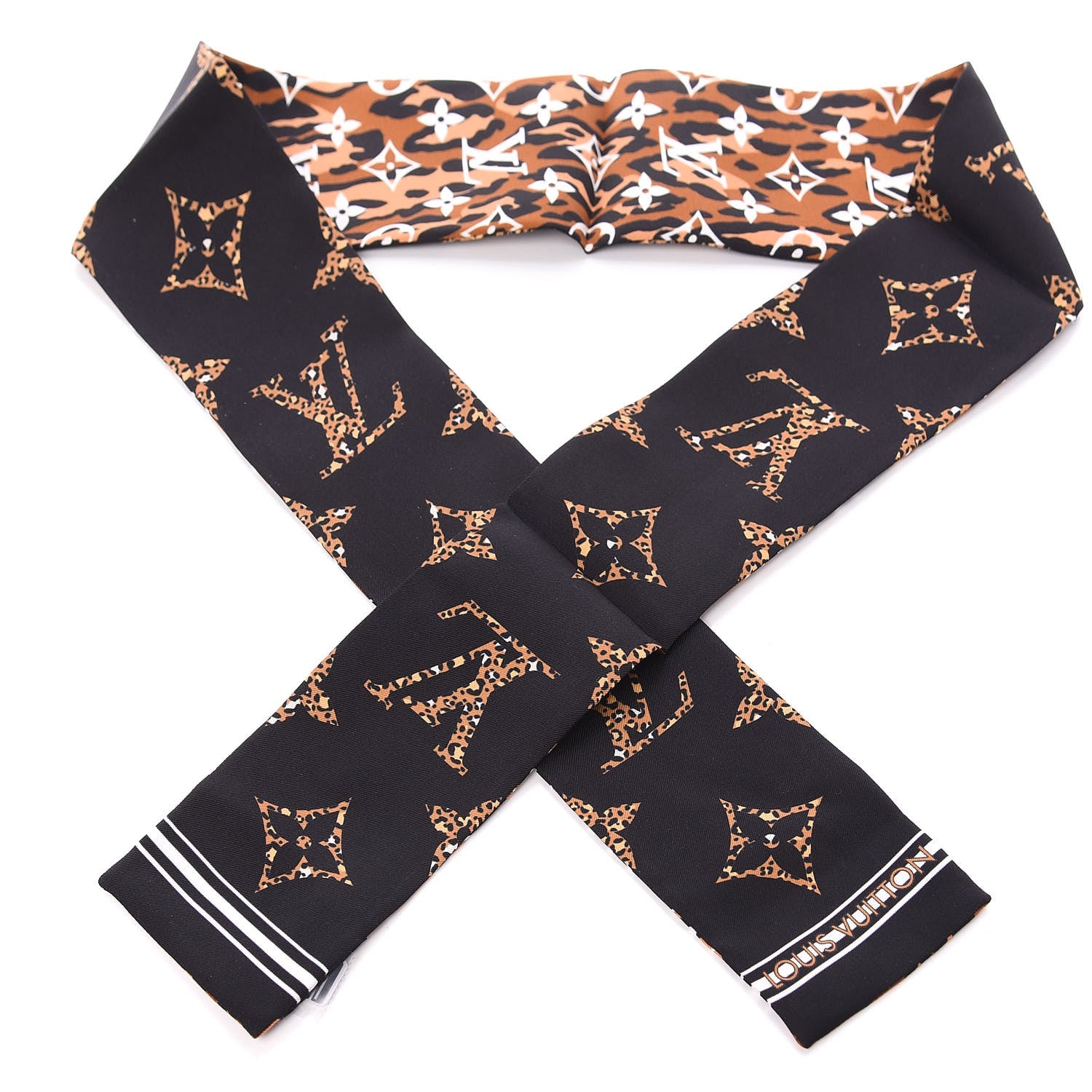 Louis Vuitton Silk Monogram Giant Jungle Bandeau Black 1 of 3