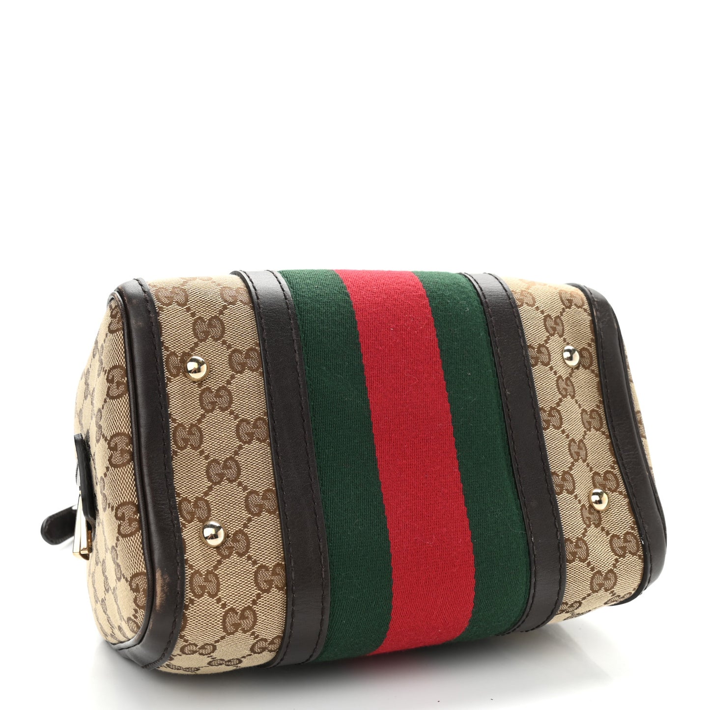 Monogram Vintage Web Small Boston Dark Brown