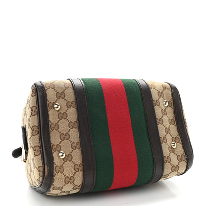 Gucci Monogram Vintage Web Small Boston Dark Brown 3 of 17