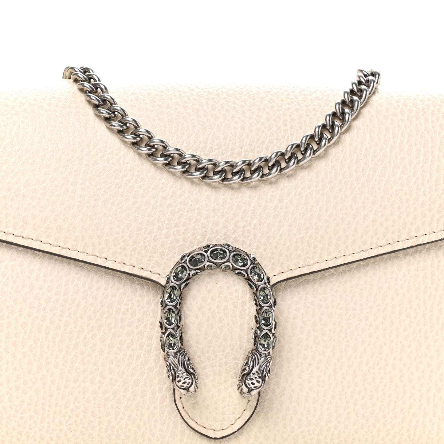 Calfskin Mini Dionysus Chain Wallet White