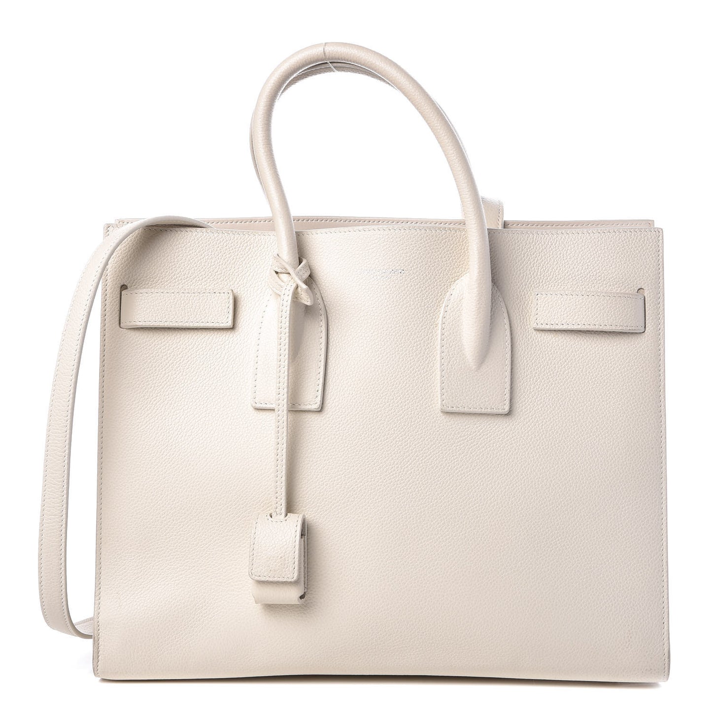 Grained Calfskin Small Sac De Jour Dove White