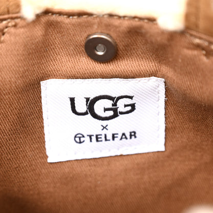 Telfar X UGG Suede Shearling Reverse Small Shopping Bag Natural 6 of 9