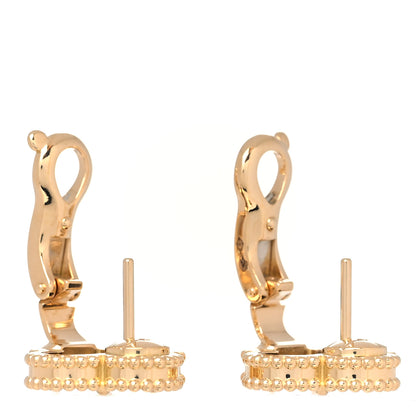 Van Cleef & Arpels 18K Yellow Gold Black Onyx Vintage Alhambra Earrings 3 of 5