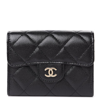 Chanel Caviar Quilted Flap Card Holder Wallet Black 1 of 9