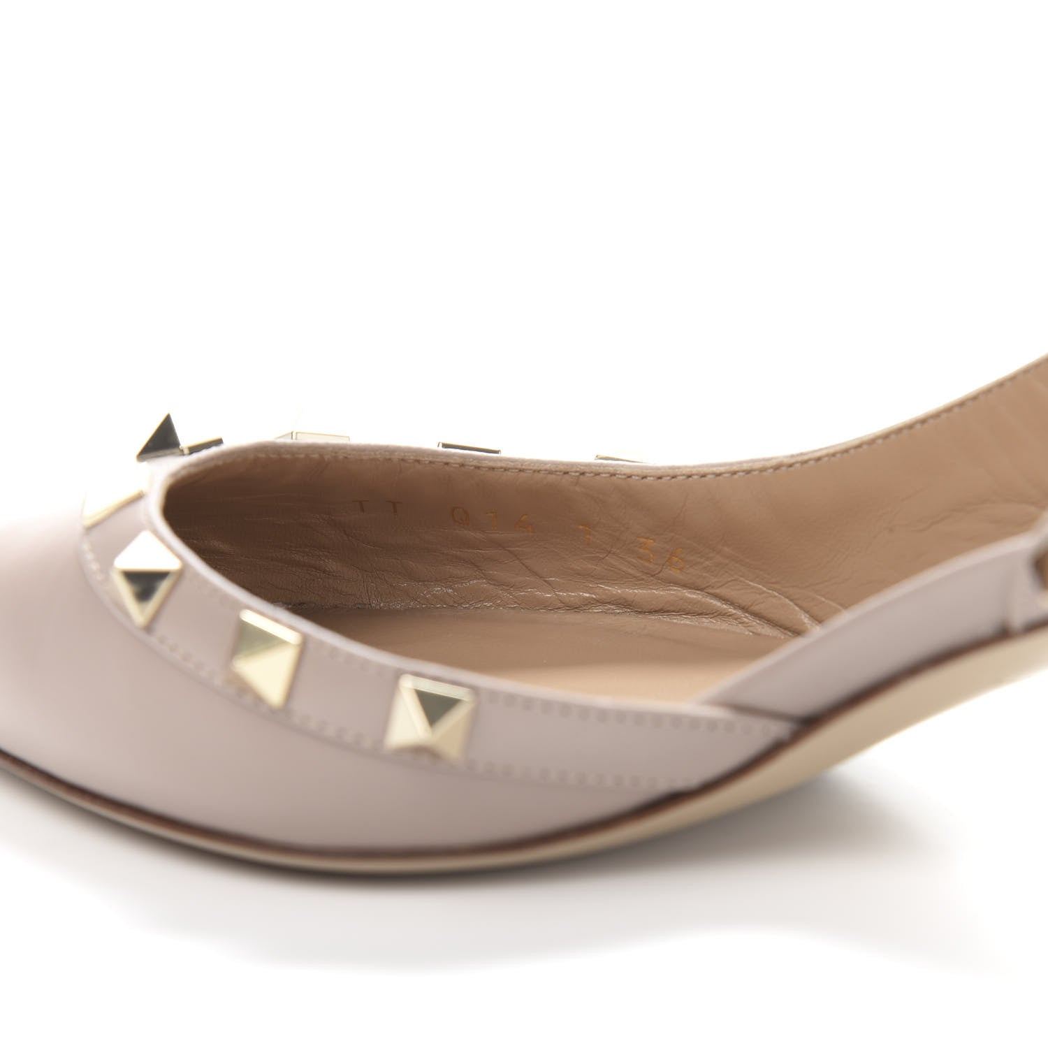 Valentino Garavani Pebbled Calfskin Rockstud Half D'Orsay Slingback 50mm Pumps 36 Poudre 8 of 10