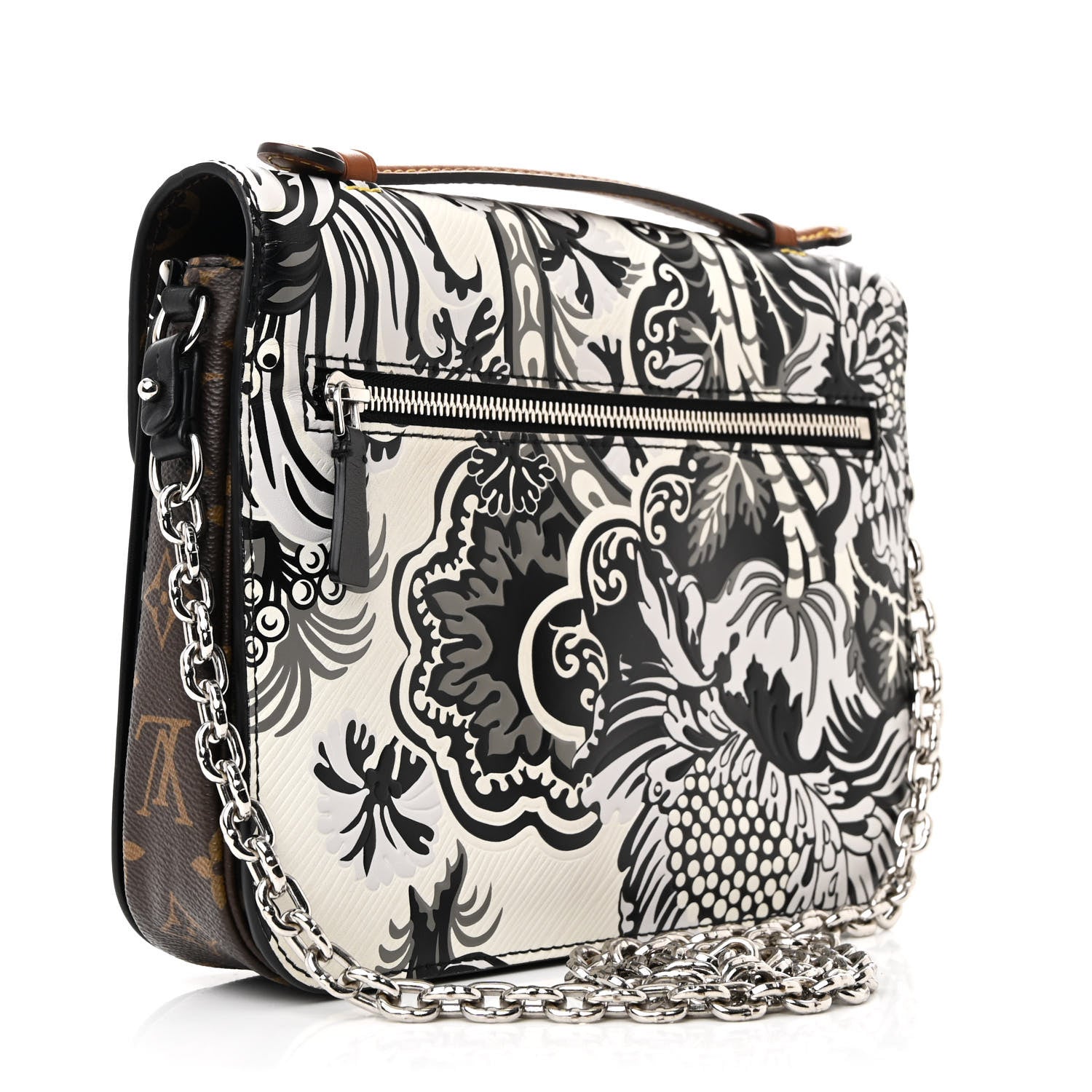 Louis Vuitton Epi Monogram Floral Pochette Metis Black White 3 of 12
